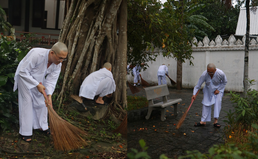 Đại Nghĩa phát nguyện xuất gia gieo duyên trong thời gian 10 ngày. Ảnh: FANPAGE CHÙA HUYỀN KHÔNG