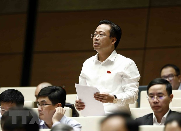  Đại biểu Quốc hội tỉnh Hưng Yên Nguyễn Đại Thắng phát biểu. (Ảnh: An Đăng/TTXVN)