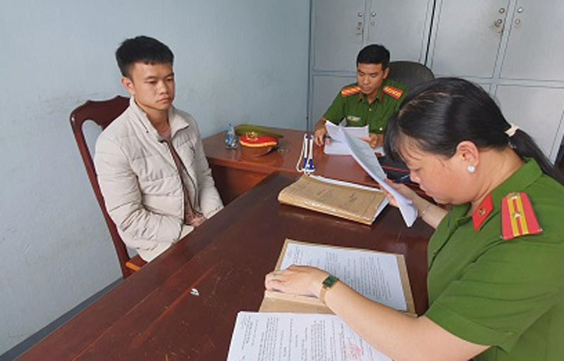 Bị can Nguyễn Duy tại cơ quan điều tra. Ảnh Công an cung cấp Bị can Nguyễn Duy tại cơ quan điều tra. Ảnh Công an cung cấp