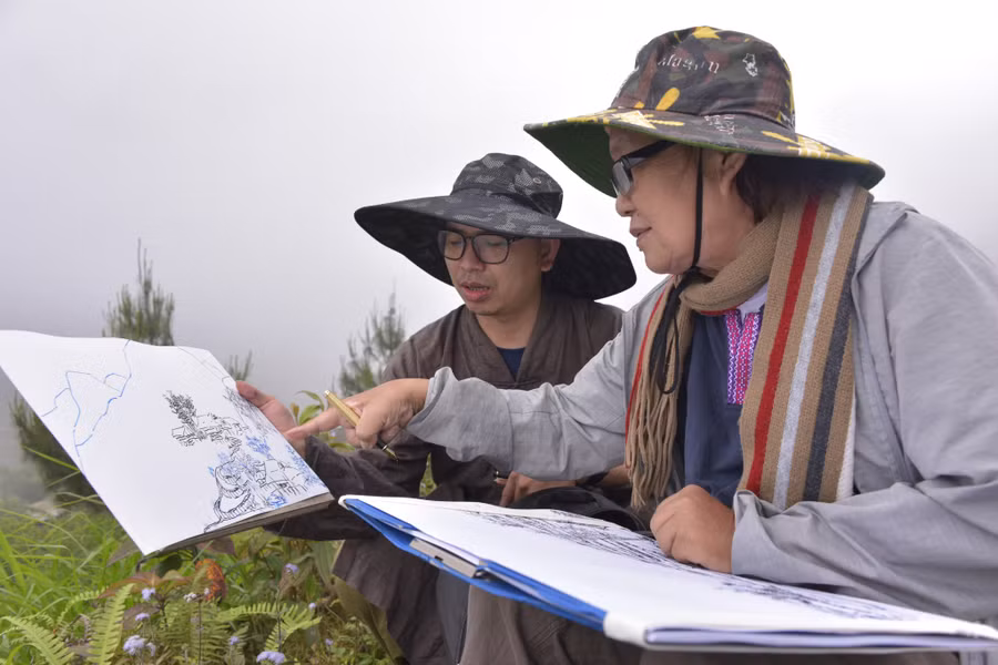 Chuyến sáng tác cũng là cơ hội học hỏi kinh nghiệm, kỹ thuật, bố cục trong sáng tác từ các tiền bối