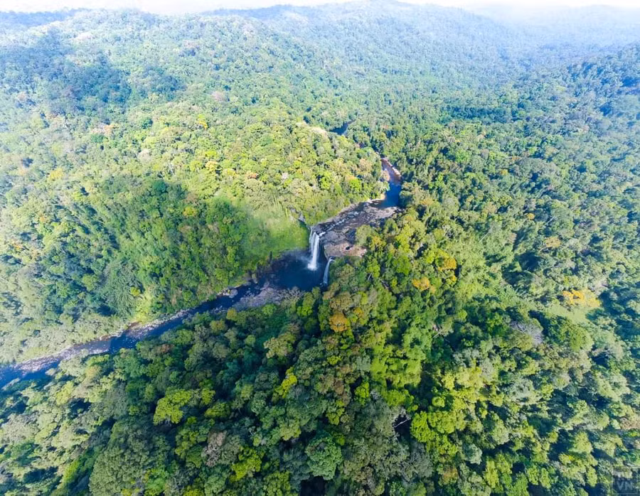 Khu Bảo tồn thiên nhiên Kon Chư Răng nhìn từ trên cao. Ảnh: Lê Nam