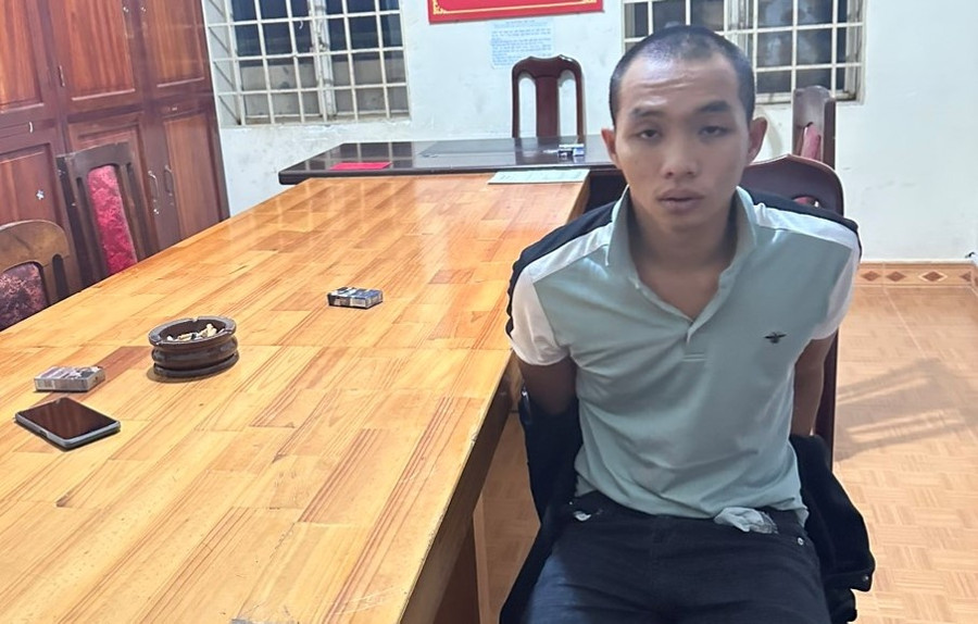 K' Duy tại Công an H. Đức Trọng. Ảnh: Công an cung cấp