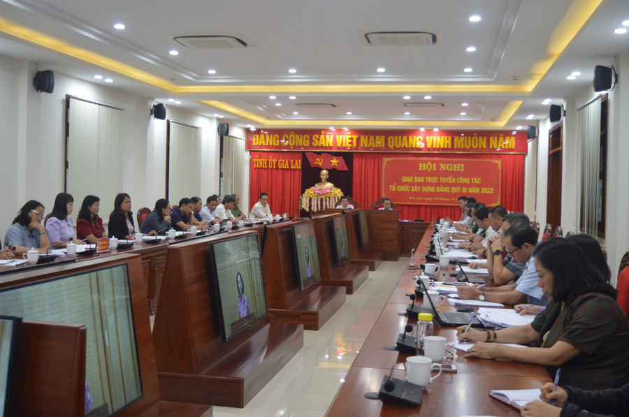 Các đại biểu nghe Trưởng ban Tổ chức Trung ương Trương Thị Mai kết luận hội nghị. Ảnh: Anh Huy