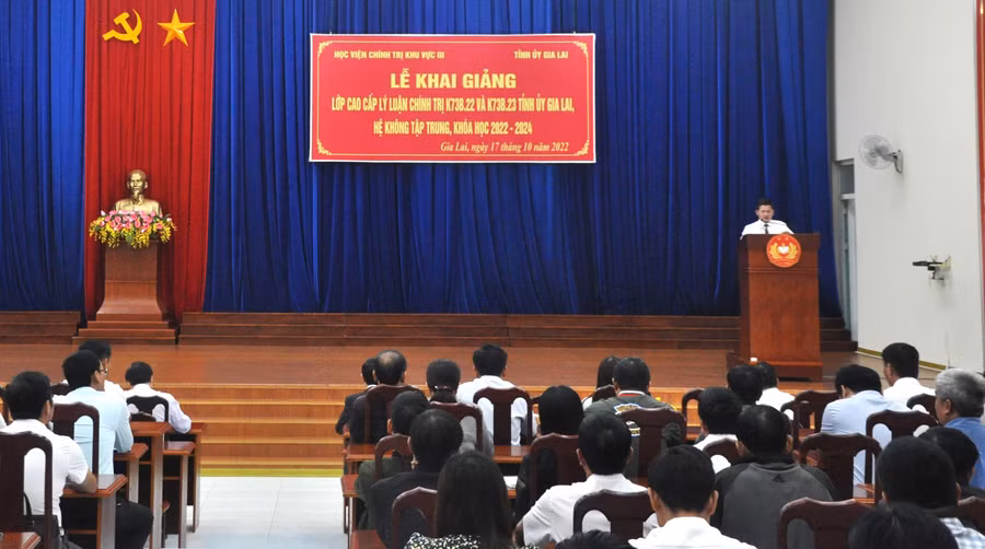 Quang cảnh lễ khai giảng. Ảnh: Hữu Phước