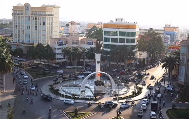 Một góc trung tâm thành phố Buôn Ma Thuột. Ảnh: Phạm Cường/TTXVN