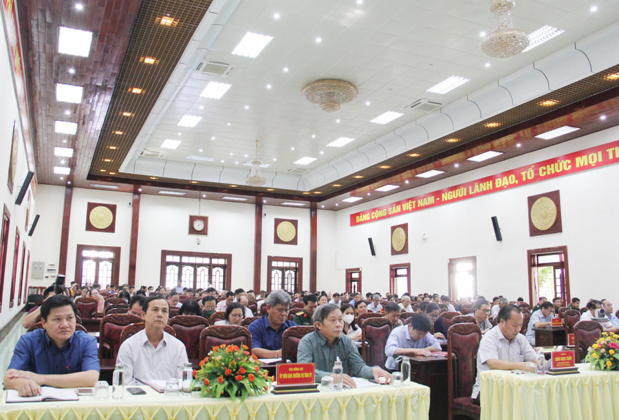 các đại biểu tham dự hội nghị tại điểm cầu chính. Ảnh: Anh Huy