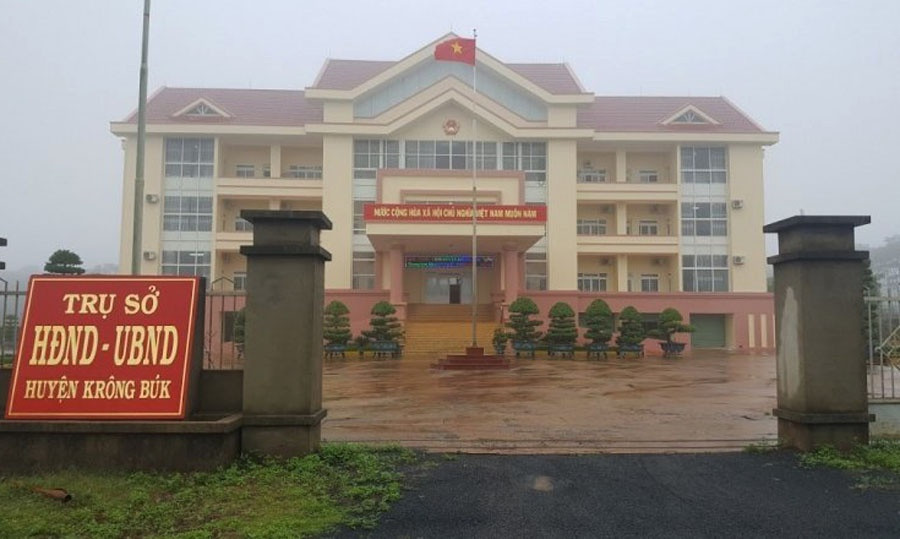 Trụ sở UBND H.Krông Búk, nơi ông Vũ Văn Mỹ từng công tác và để xảy ra nhiều sai phạm. Ảnh: Hoàng Bình