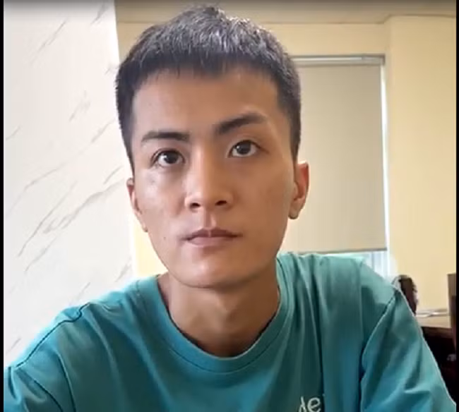  Vũ Văn Đức tại cơ quan công an. Ảnh: V. Hậu