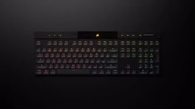Bàn phím cơ không dây siêu mỏng tuyệt đẹp K100 AIR của Corsair. Ảnh: Business Wire
