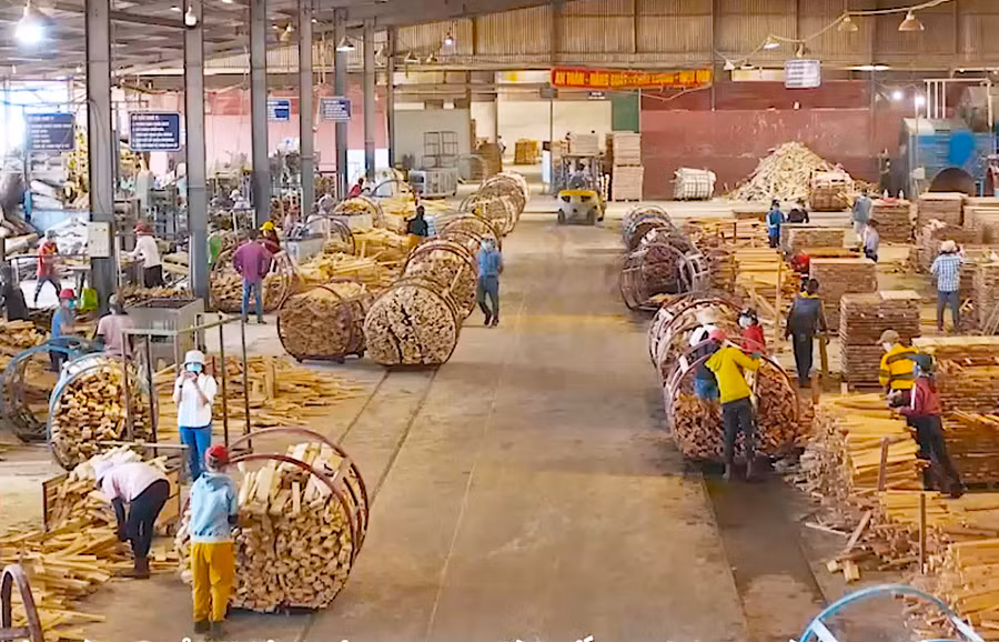 Nhà máy chế biến gỗ của Công ty TNHH Nhất Hưng Gia Lai (Khu Công nghiệp Trà Đa, TP. Pleiku). Ảnh: Hà Duy