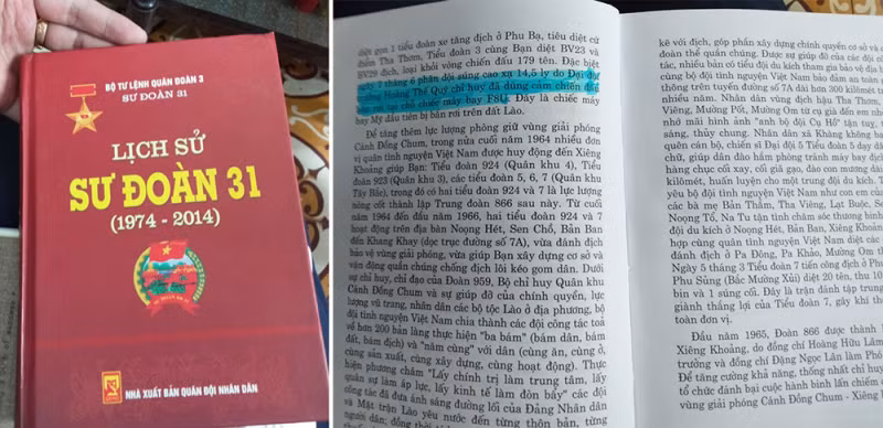 Cuốn sách “Lịch sử Sư đoàn 31” của Nhà xuất bản Quân đội nhân dân, có dòng về chiến công bắn hạ 2 chiếc F8U của ông Quý và đơn vị.