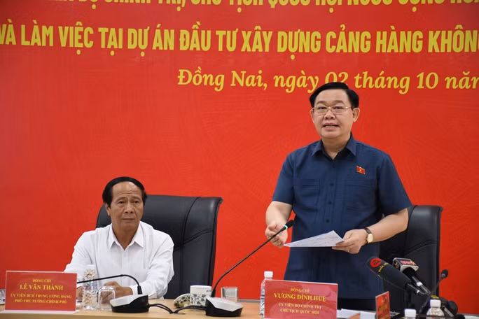  Chủ tịch Quốc hội Vương Đình Huệ yêu cầu đảm bảo đúng tiến độ dự án sân bay Long Thành