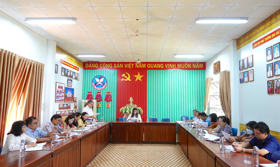 Quang cảnh buổi khảo sát tại Trường THPT Pleiku. Ảnh: Mộc Trà