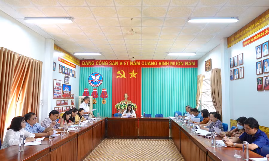 Quang cảnh buổi khảo sát tại Trường THPT Pleiku. Ảnh: Mộc Trà