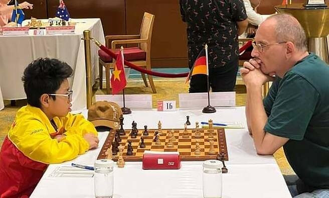 Kỳ thủ 11 tuổi Đầu Khương Duy trở thành Kiện tướng Quốc tế. Ảnh: H.A/Báo Lao Động