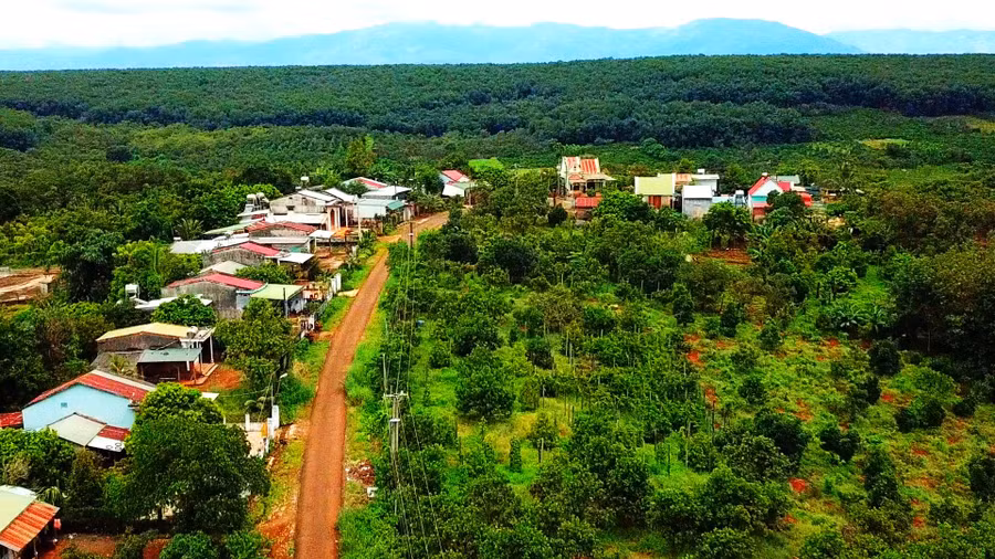 Một góc làng Biă, xã Ia Chía, huyện Ia Grai. Ảnh: Hùng Hoa Lư