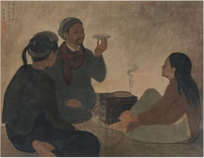 Bức "Xem bói" ra đời khoảng năm 1931-1932 Bức