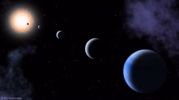 Ảnh đồ họa mô tả một hệ 5 hành tinh - Ảnh: SCI-NEWS