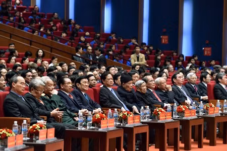 Lãnh đạo Đảng, Nhà nước và các đại biểu dự Lễ kỷ niệm 85 năm thành lập Đảng.