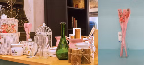 Bạn có thể biến những vật dụng bỏ đi như chai, lọ thành đồ trang trí, bình cắm hoa hay chân nến.