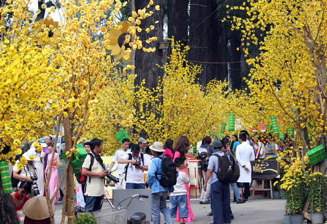 Trước nhà văn hóa Thanh Niên, lượng người đổ về tham quan, chụp ảnh đông nghẹt.