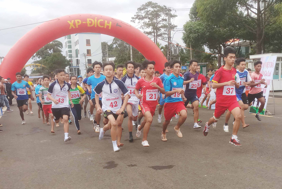  Giải Việt dã Báo Gia Lai là một hoạt động thiết thực chào mừng 73 năm Ngày Thành lập Đảng bộ tỉnh Gia Lai. Ảnh: Hoành Sơn