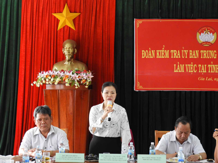 Phó Chủ tịch Ủy ban Trung ương MTTQ Việt Nam kết luận buổi làm việc. Ảnh: Thanh Nhật 