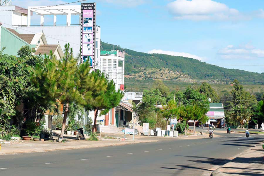 Một góc thị trấn Phú Hòa (huyện Chư Pah). Ảnh: internet