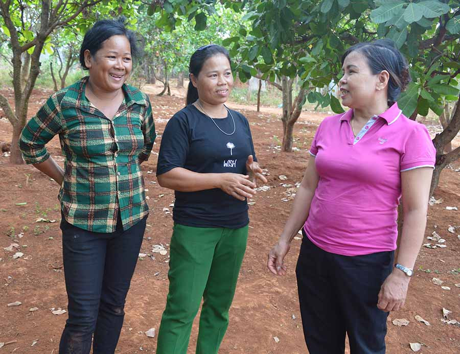 Bà Phạm Thị Hằng (bìa phải) trò chuyện với hội viên. Ảnh: P.D Bà Phạm Thị Hằng (bìa phải) trò chuyện với hội viên. Ảnh: P.D