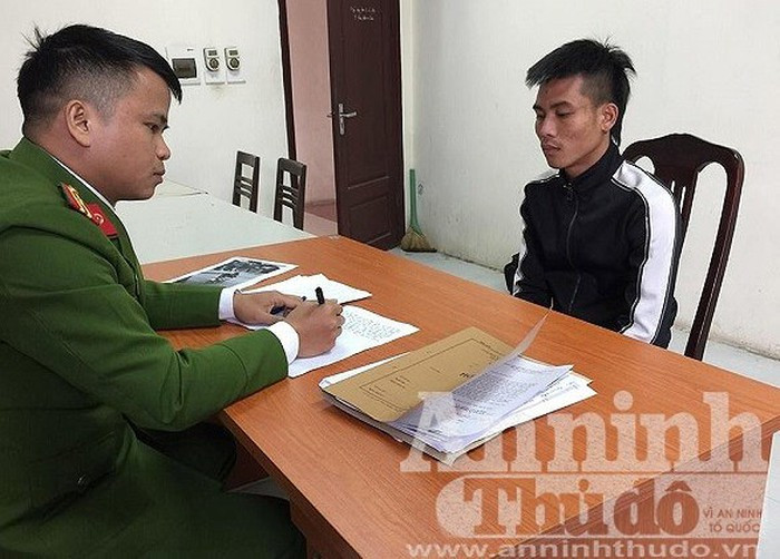 Cơ quan Công an lấy lời khai của đối tượng Nguyễn Văn Cường