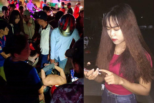 Thủy Tiên tại hiện trường và 2 tên cướp bị bắt Thủy Tiên tại hiện trường và 2 tên cướp bị bắt