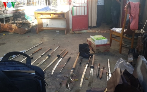 Phát hiện "kho vũ khí" tại nhà nghi can Trần Quang Hiển. Phát hiện