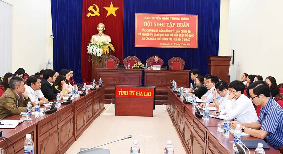  Quang cảnh hội nghị tập huấn tại điểm cầu Gia Lai. Ảnh: Minh Nguyễn