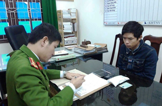 Đối tượng Tâm tại cơ quan điều tra.