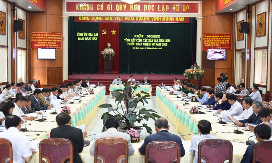 Quang cảnh Hội nghị tổng kết công tác dân vận năm 2018 và triển khai nhiệm vụ 2019. Ảnh: M.N  Quang cảnh Hội nghị tổng kết công tác dân vận năm 2018 và triển khai nhiệm vụ 2019. Ảnh: M.N