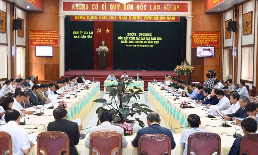  Quang cảnh Hội nghị tổng kết công tác dân vận năm 2018 và triển khai nhiệm vụ 2019. Ảnh: M.N