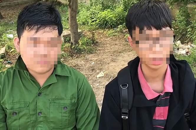 H. (bên trái) và N. thú nhận hành vi trong đoạn clip