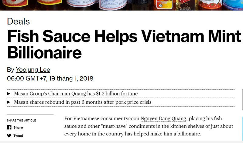 Ông Nguyễn Đăng Quang được Bloomberg xếp là tỷ phú USD thứ 3 tại Việt Nam từ ngay đầu 2018.