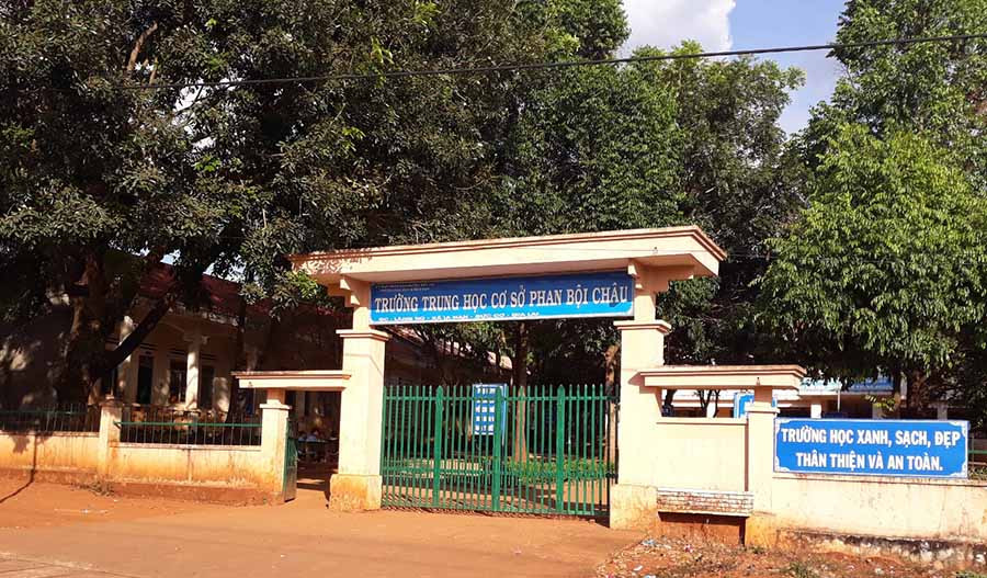 Trường THCS Phan Bội Châu, xã Ia Nan, huyện Đức Cơ-nơi Hồ Trọng Đăng công tác. Ảnh: Quang Tấn 