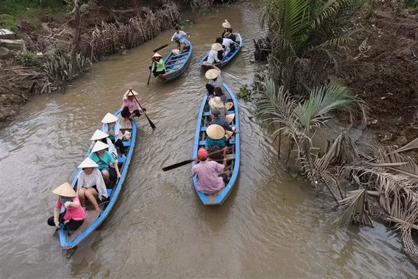 Du lịch sinh thái tại Tiền Giang. (Ảnh: Minh Trí/TTXVN)
