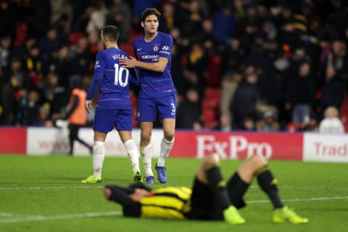 Eden Hazard toả sáng giúp Chelsea đánh bại Watford với tỷ số 2-1. (Ảnh: Getty)