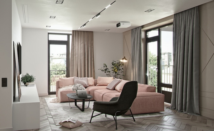 Sàn gỗ hình xương cá mang đến cảm giác yên bình, ấm áp.