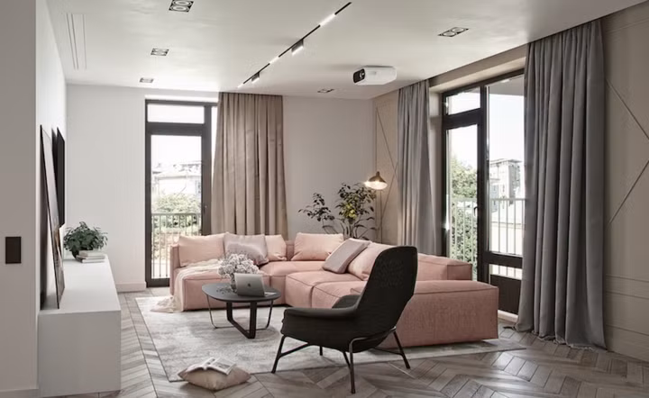 Sàn gỗ hình xương cá mang đến cảm giác yên bình, ấm áp.