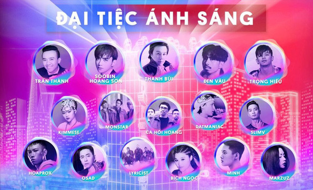 Dàn nghệ sĩ hùng hậu tham gia chương trình đếm ngược năm nay.