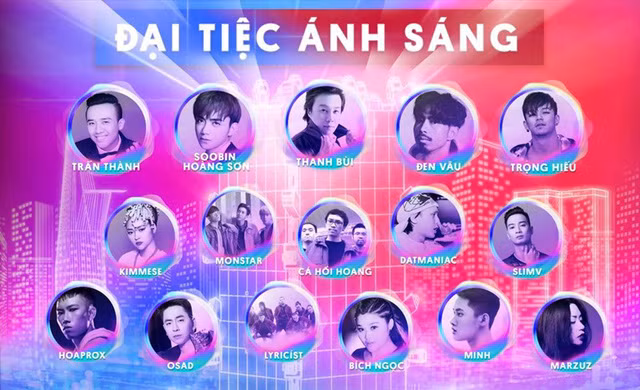 Dàn nghệ sĩ hùng hậu tham gia chương trình đếm ngược năm nay.