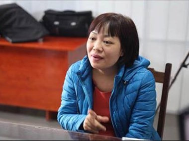 Đối tượng Đào Thị Thanh Bình tại cơ quan công an. (Ảnh: Thúy Phương/LĐO) Đối tượng Đào Thị Thanh Bình tại cơ quan công an. (Ảnh: Thúy Phương/LĐO)