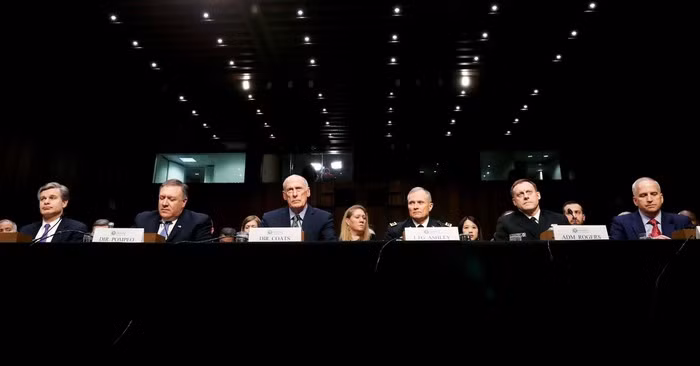 Các giám đốc an ninh Mỹ làm chứng tại phiên điều trần của Ủy ban Tình báo Thượng viện về các mối đe dọa trên toàn thế giới. Ảnh: Reuters.