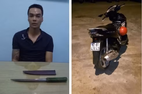 Nghi can Dũng cùng con dao gây án