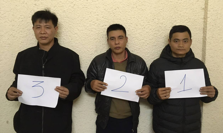 Các đối tượng Phạm Ngọc Anh, Đặng Minh Phú, Đặng Hồng Phương bị cảnh sát bắt giữ