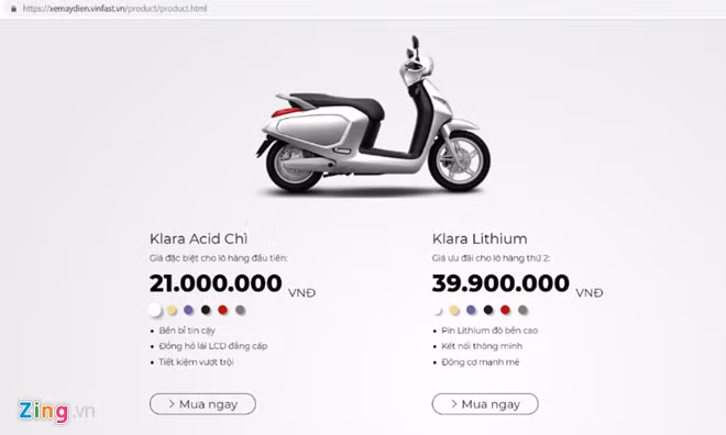 VinFast Klara điều chỉnh giá bán cho Klara phiên bản pin lithium-ion. VinFast Klara điều chỉnh giá bán cho Klara phiên bản pin lithium-ion.